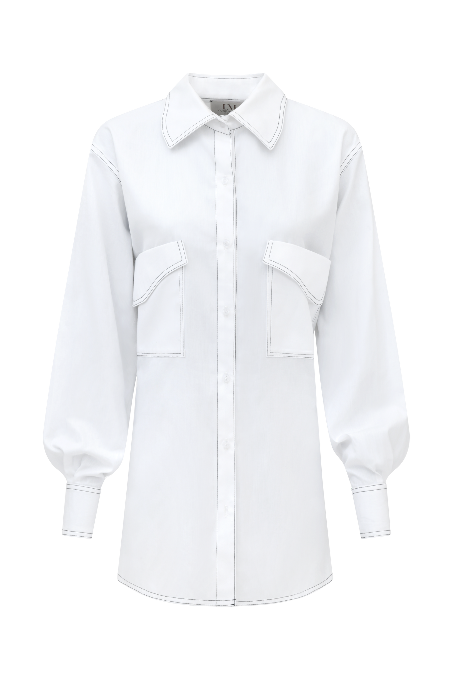 CHEMISE VOLUTE, manches longues et 2 poches plaquées arrondies.