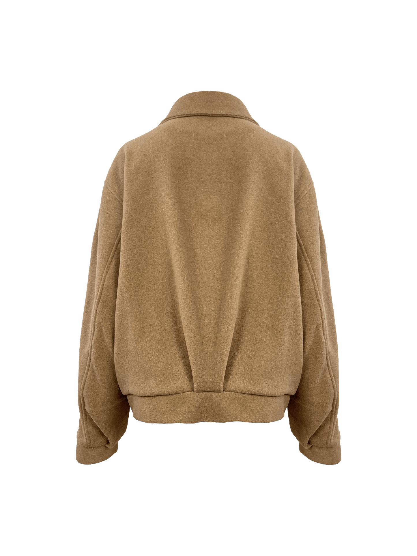 BOMBER OLDHAM, détail de dos, oversize décontracté, coupe courte, entièrement doublé. 100% laine.