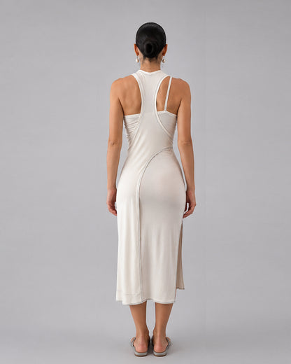 ROBE CROS  BEIGE