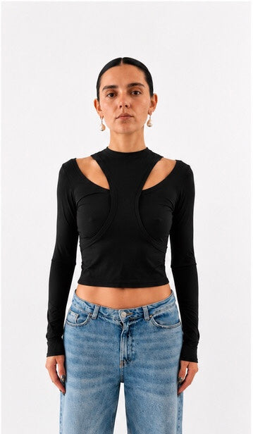 CROS TOP LONG SLEEVES NOIR