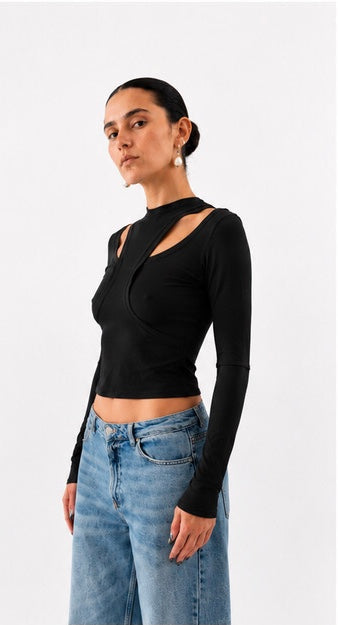 CROS TOP LONG SLEEVES NOIR