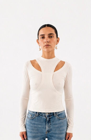 CROS TOP LONG SLEEVES BEIGE