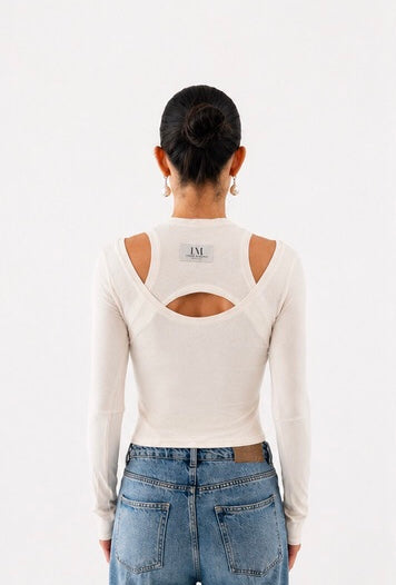 CROS TOP LONG SLEEVES BEIGE