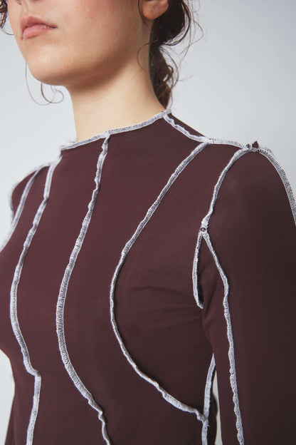 TOP SURJET AUBERGINE