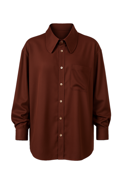 Chemise TOC TOC LIE DE VIN, manches longues, coupe ample et design fluide. 