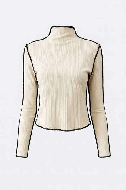 BEIGE OVERLOCK TOP