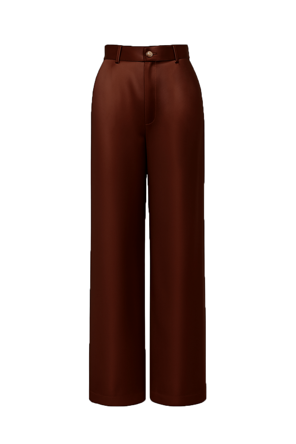 PANTALON TOC TOC, fluide taille droite, jambes larges, couleur aubergine marron.