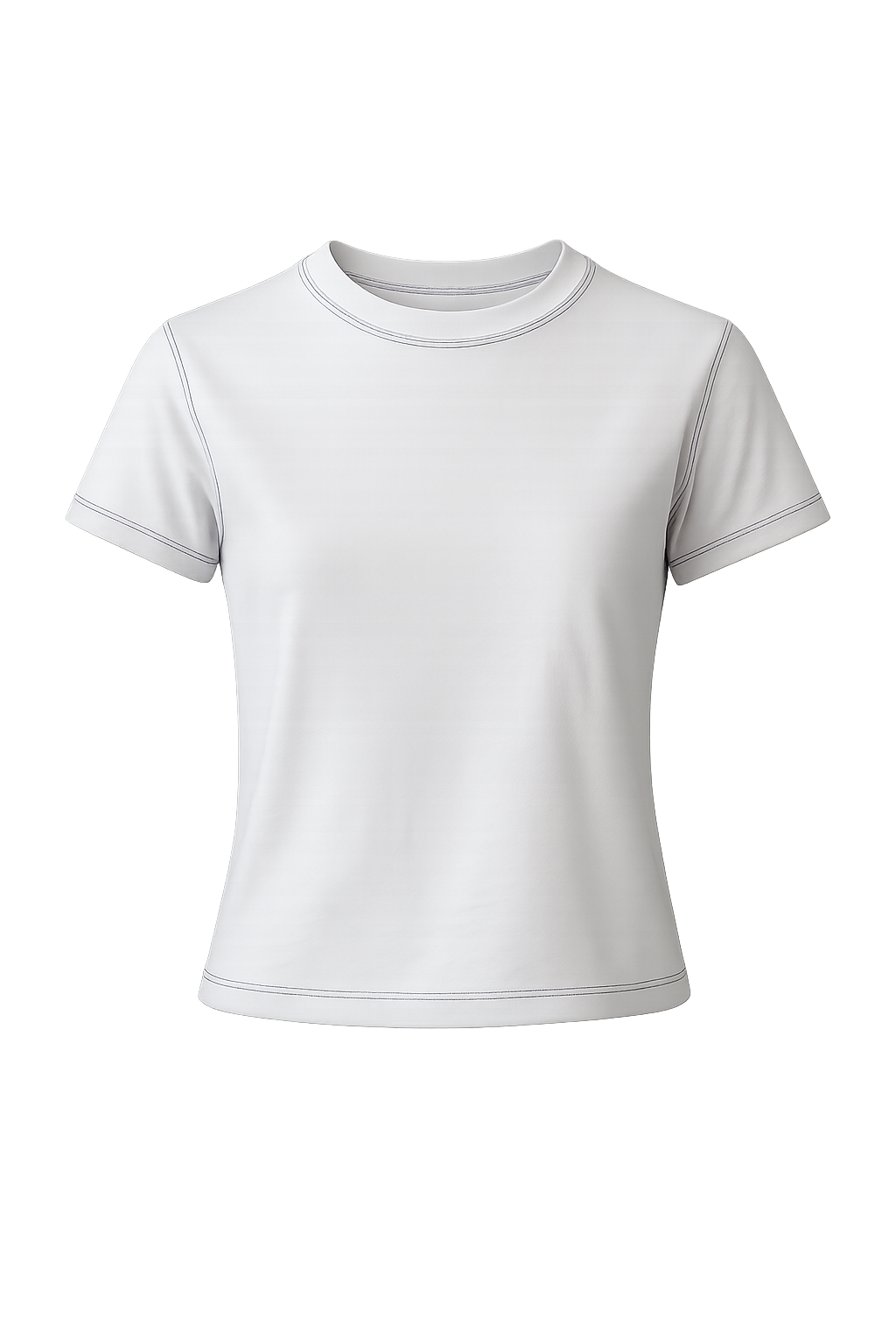 T-shirt moulant banc à manches courtes en jersey de coton, issu de l’ensemble CLIC CLAC TOP.